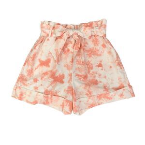 BCBGeneration Shorts Womens XS Multi Creamsicle Tie Dye Paper Bag Waist Belted
